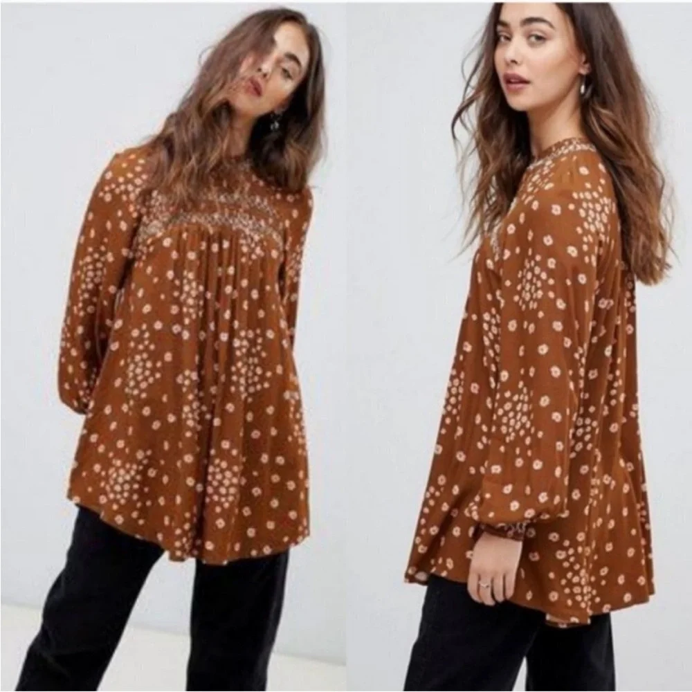 Revolve Free People Flower In Her Hair tunic dress in Mustard XS